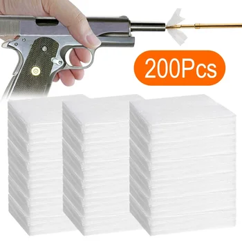 200 Uds. Parches de limpieza de pistola Rifle pistola paño limpio parche herramienta de limpieza altamente absorción de agua accesorios de pistola de caza de algodón