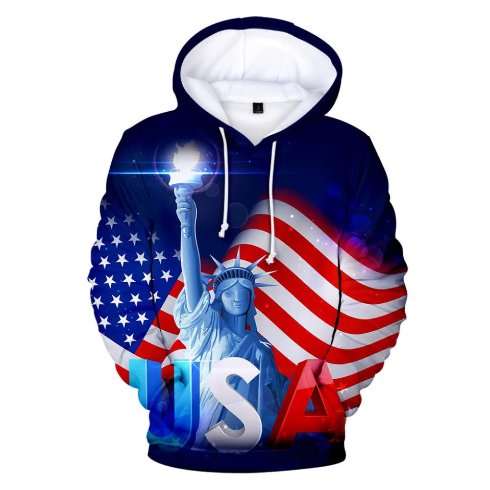 

New USA Flag Hoodies Men/Women Sweatshirt JULY FOURTH United States America Independence Day Hoody Fashion Clothes