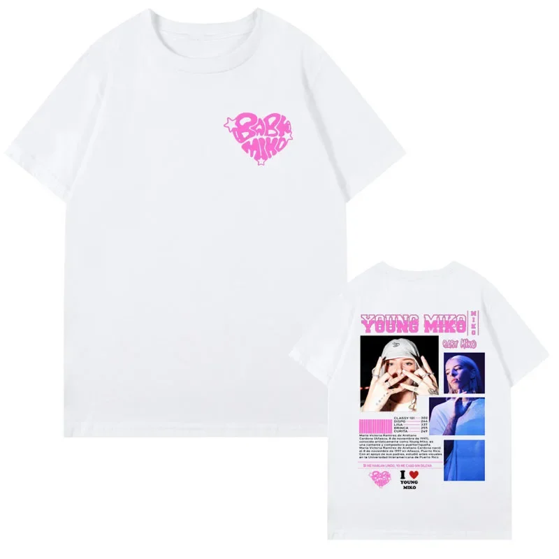 

Pop hip-hop rapper Young Miko Printed T-shirt Men's Summer Fashion aesthetic Retro Harajuku Loose 100% cotton short sleeve