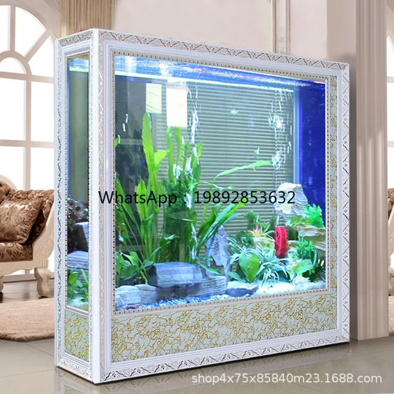 YFY Rectangular Fish Tank Screen Goldfish Tank Bottom Filter Living Room Medium and Large Aquarium Living Room Fish Tank