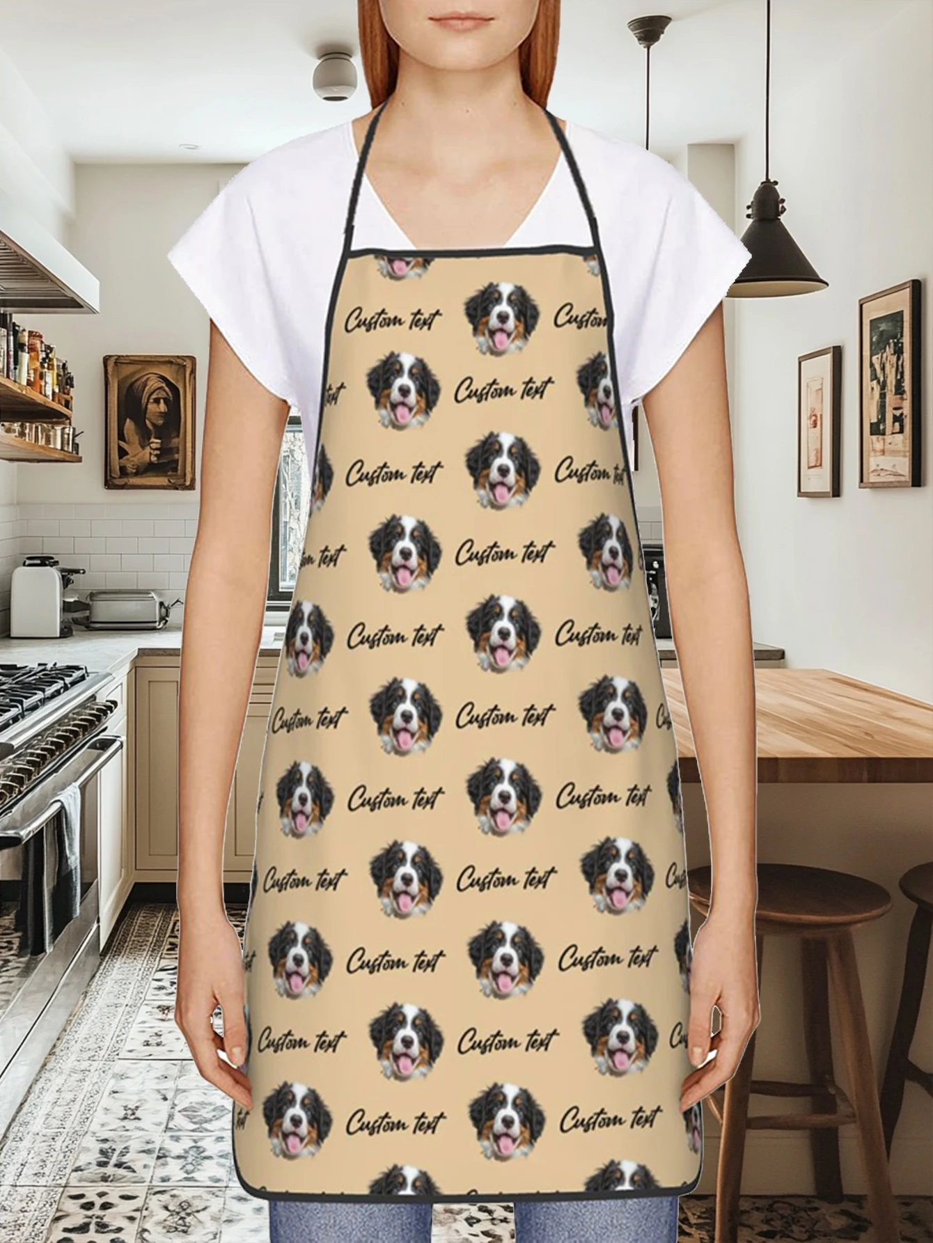 مخصص طباعة النص الرجال المطبخ المئزر التوقيع مآزر المطبخ المنزل الخبز الملابس عيد ميلاد سعيد #3