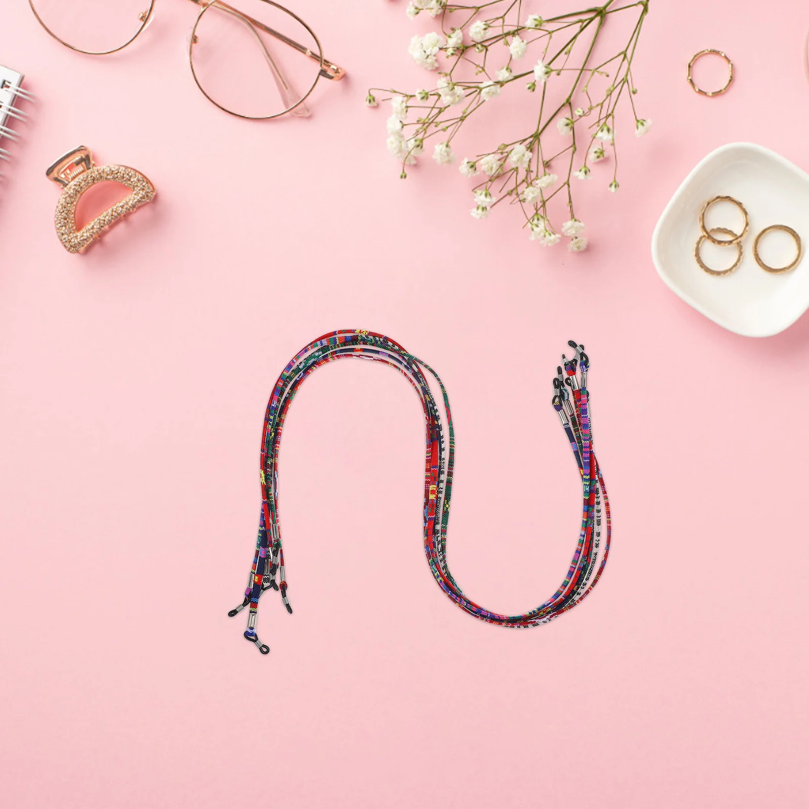 

6pcs Eyeglass Chain Strap Ethnic Style Flexible Cord For Reading Glasses Sunglasses Optical Frames Eyewear Holder Retainer