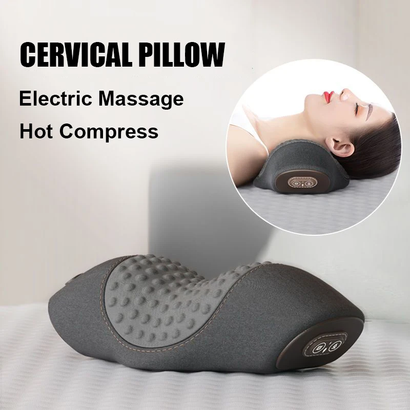 

Electric Massager Cervical Pillow Hot Compress Vibration Massage Neck Traction Relax Sleeping Memory Foam Pillow Spine Support