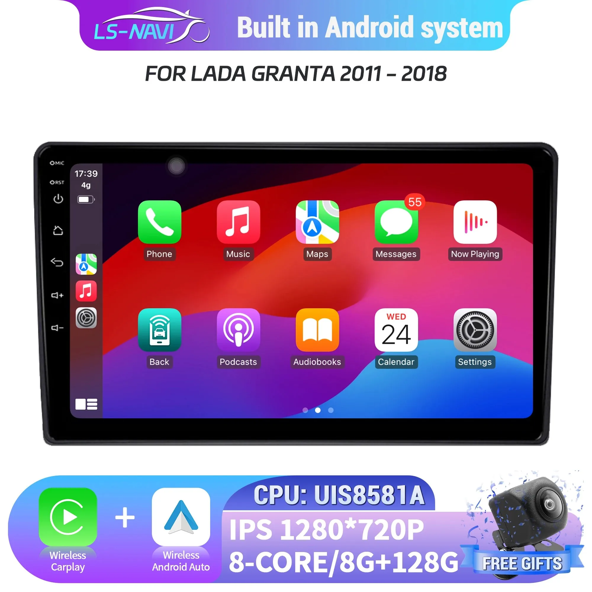 

Android 14 Car Radio For LADA Granta 2011-2018 Wireless Bluetooth Carplay Multimedia 4G GPS Head Unit System Touch Screen Stereo