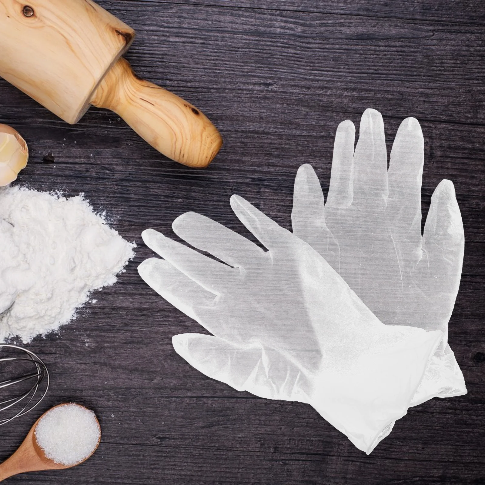 

100Pcs Disposable PVC Gloves Food Safe for Cooking Baking Cleaning Portable Bbq Grill Camping Non-Slip Easy to Use