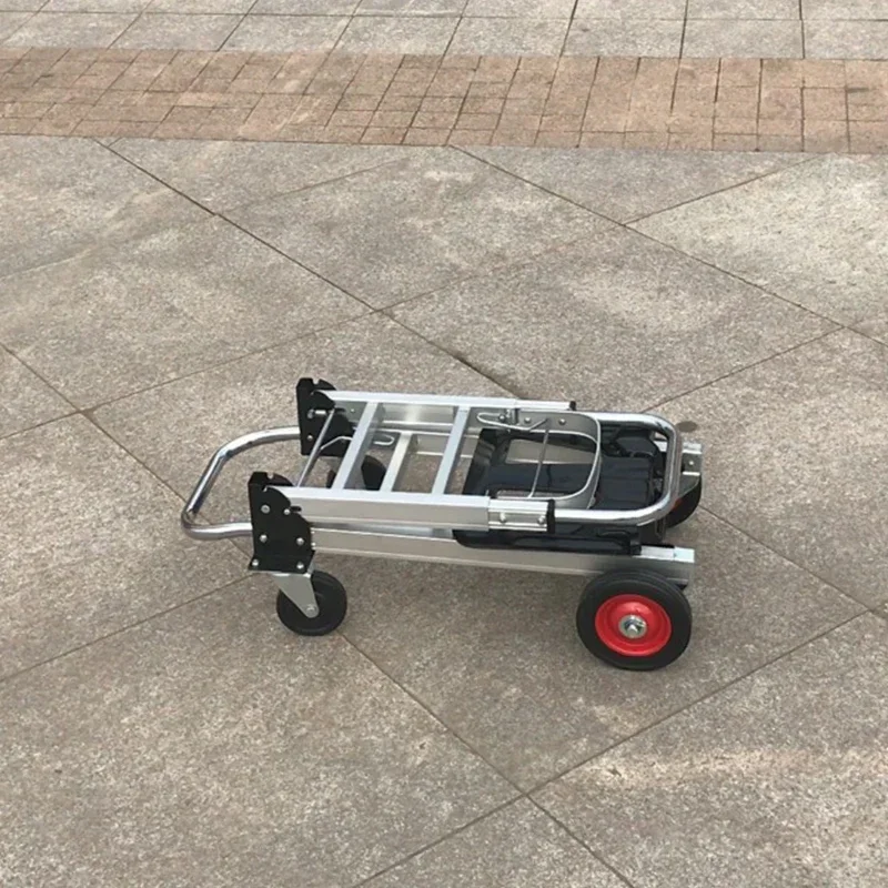 Nuevo carrito de equipaje plegable de cuatro ruedas, remolque de compras, carrito de logística exprés, placa de aluminio para manipulación de carga
