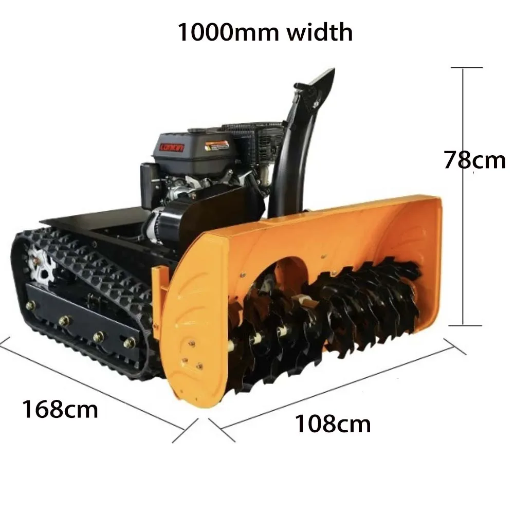 

60cm or 100cm width Intelligent remote control snow thrower for municipal road and garden snow removal, easy to operate