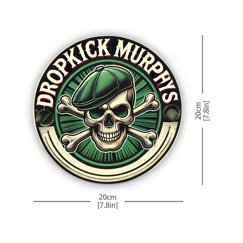 Room Decor 1pc Dropkick Murphys Vintage Aluminum Sign, Rustic Circular Wall Decor Plaque for Home, Gym, Cafe, Bar, Kitchen, Part
