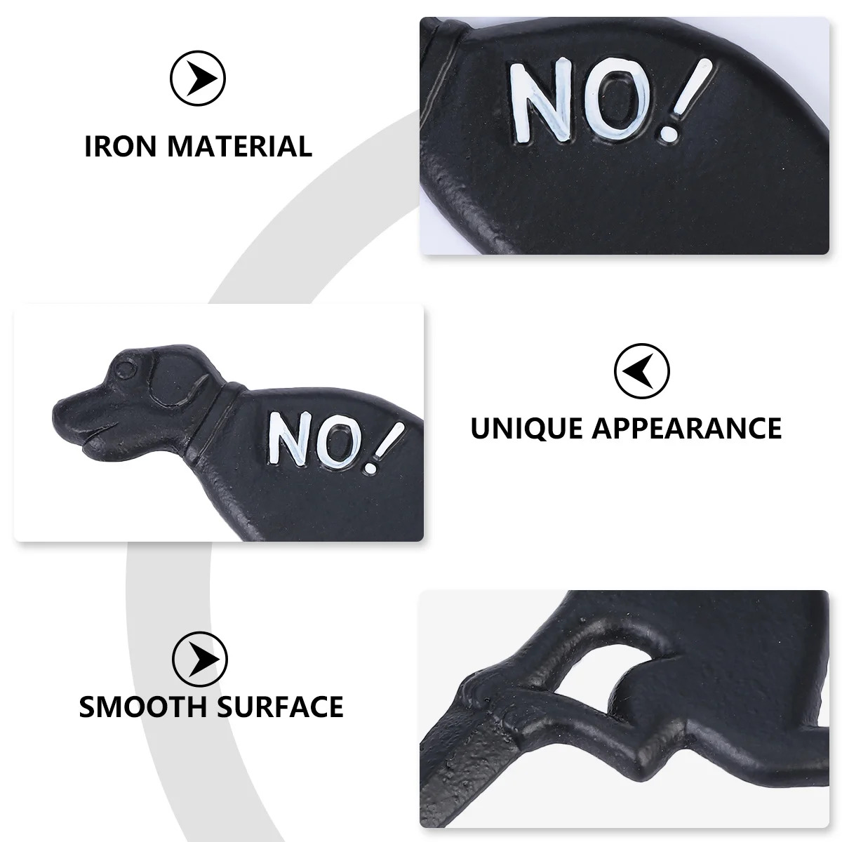 

Garden Decoration Puppy Shaped Cast Iron Dog Poop Sign No Pooping Yard Lawn Ground Park Signs Black Grass Insert Courtyard