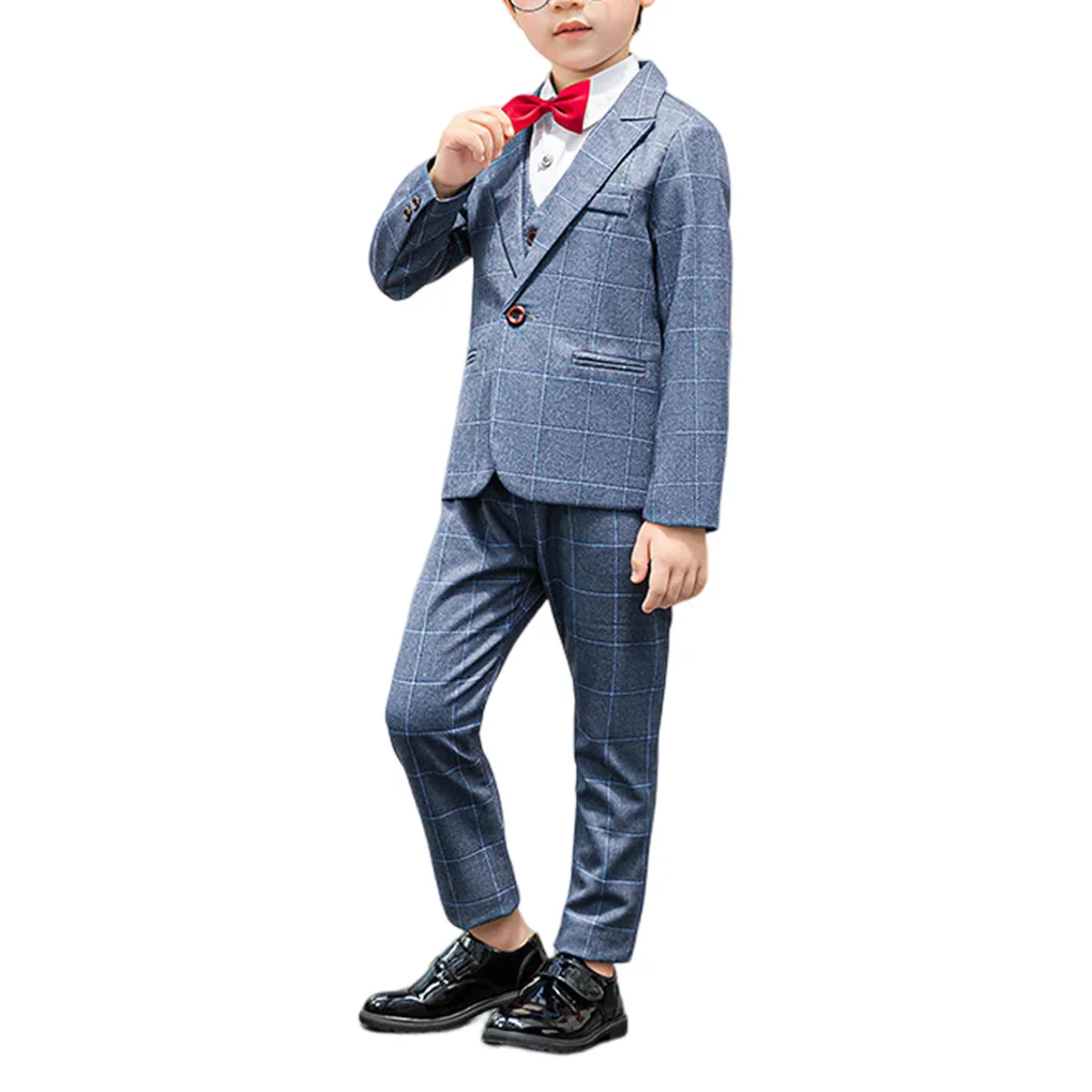 Dinner Suit Party Clothing Fashionable Universal Boy Loose Gentleman Outfit Bright Elegant Formal Jacket Set 120