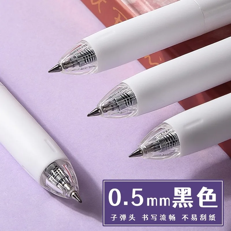 Caneta gel M&G Push Action Caneta preta de alta cor fofa 0,5 mm de recarga de secagem rápida, caneta de bolso, recarregável, adequada para estudantes e escritórios