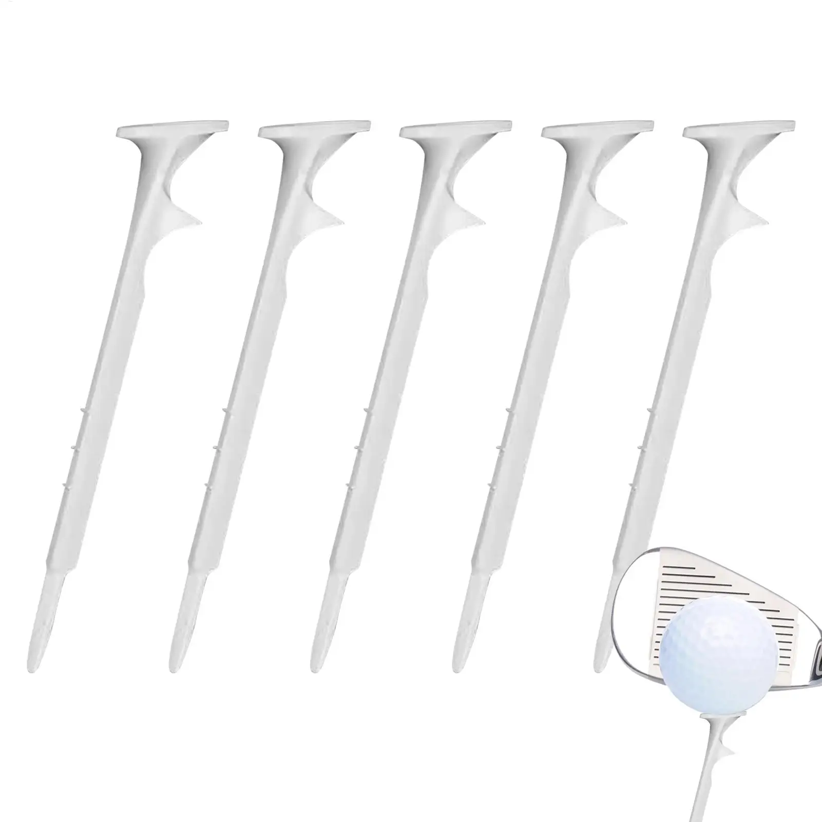 

Play Golf Tees 5 Pieces 18-Degree Angled Golfing Tees Prevent Side Rotate Precision Improver Sport Equipment For Indoor Family