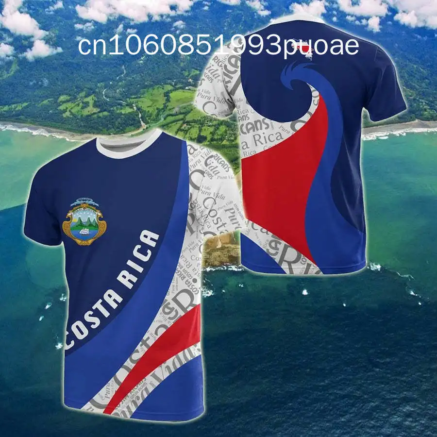 

2024 New Costa Rica Flag T-Shirt Men Summer Costa Rica Emblem Printing Fashion Design Tshirt Wholesale