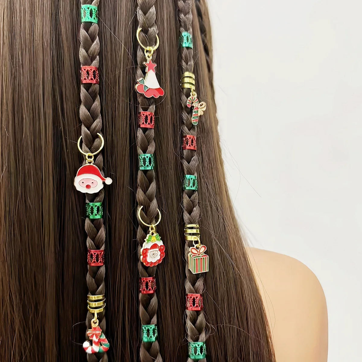 26Pcs Baroque Bohemian Style Chrismas Hair Jewelry Dreadlock Braid For Women Girls Music Festival Hair Clips, School Stuff