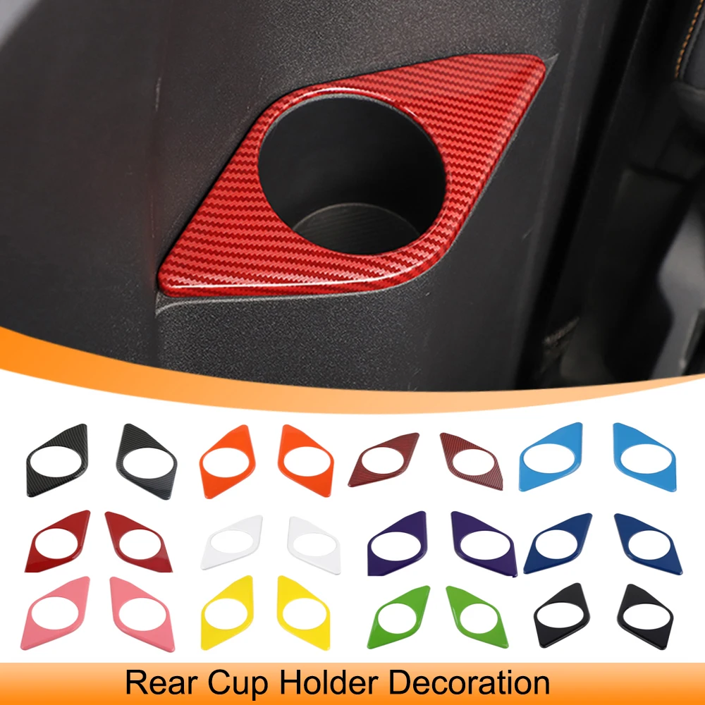 

Car Rear Cup Holder Decoration Cover Trim Sticker Decal for Ford Bronco 2-door 2021 2022 2023 Up Auto Interior Accessories ABS