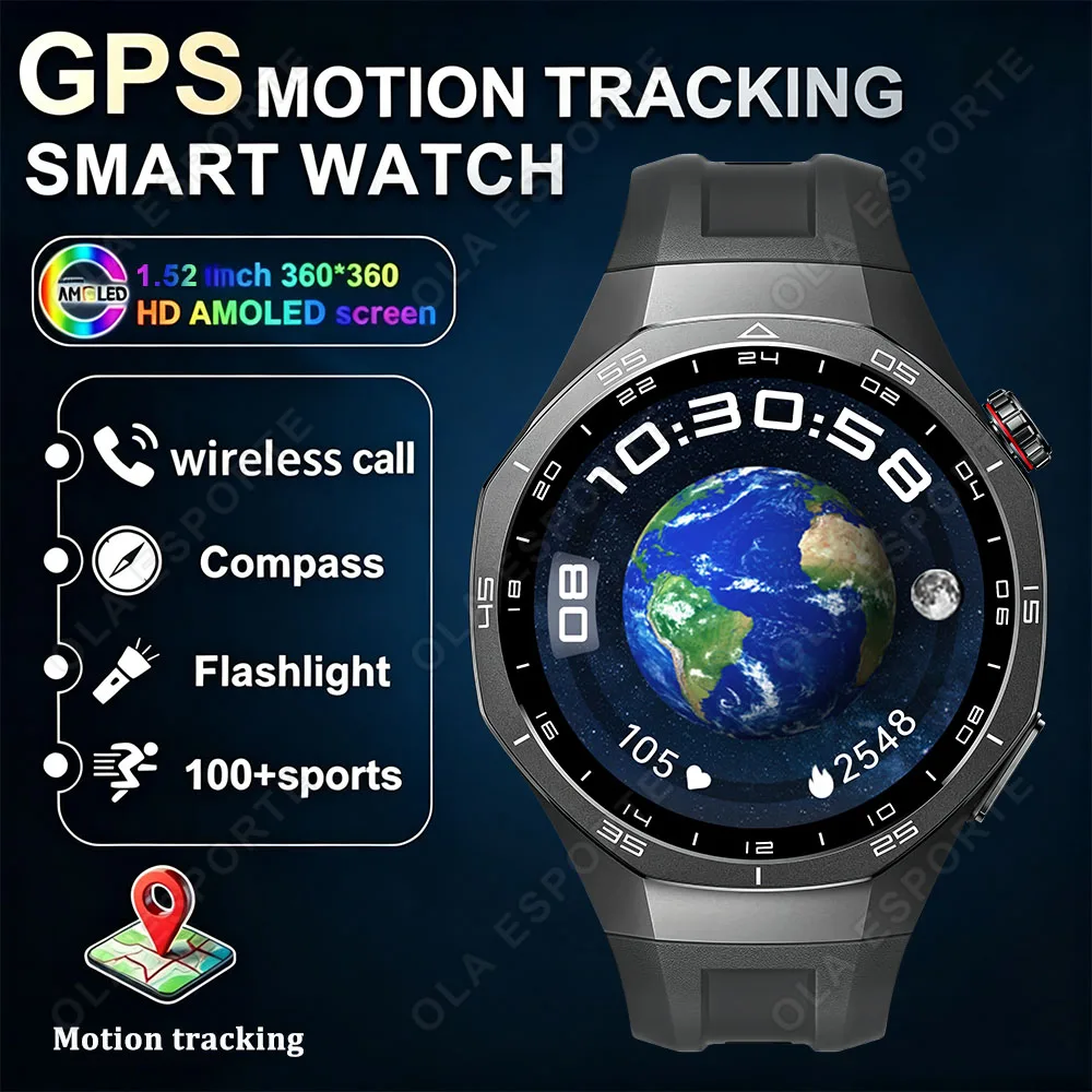2026 Neue Watch5 1,52" 360*360 HD AMOLED Bildschirm Smartwatch Bluetooth-Anruf 100+ Sportmodi Schlaf-Gesundheitsmonitor Smartwatch HW12