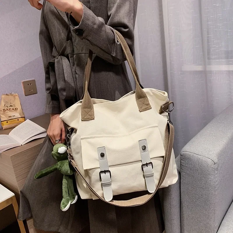 Versatile Canvas Bag Shoulder Bags for Women Purse and Handbag Crossbody Bag Tote Bag for Women Mother Kids Bags School Bags Sac image 3