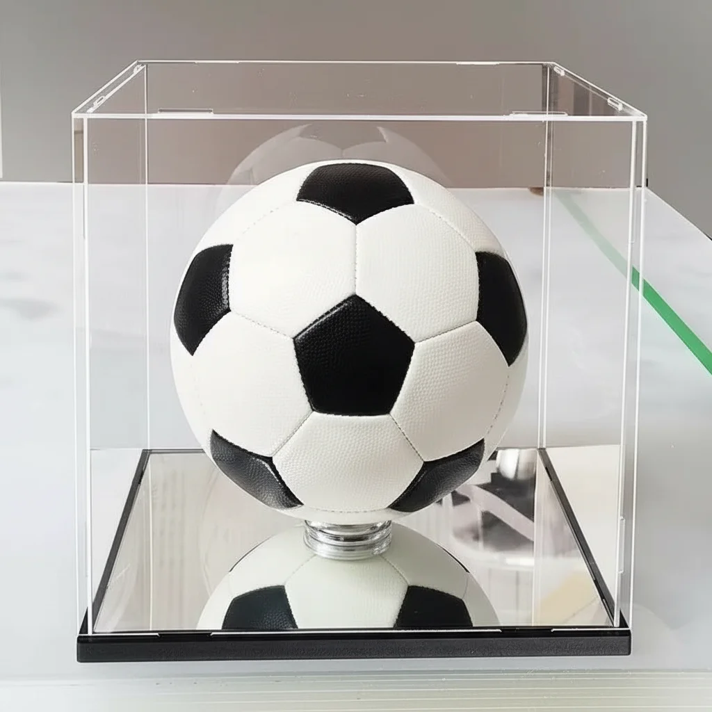 1 Acryl-Montage-Vitrine, Vitrine für Fußball- und Basketball-Sammlerstücke, (Kostenloser runder Sockel als Zubehör * 1) – Detail 1