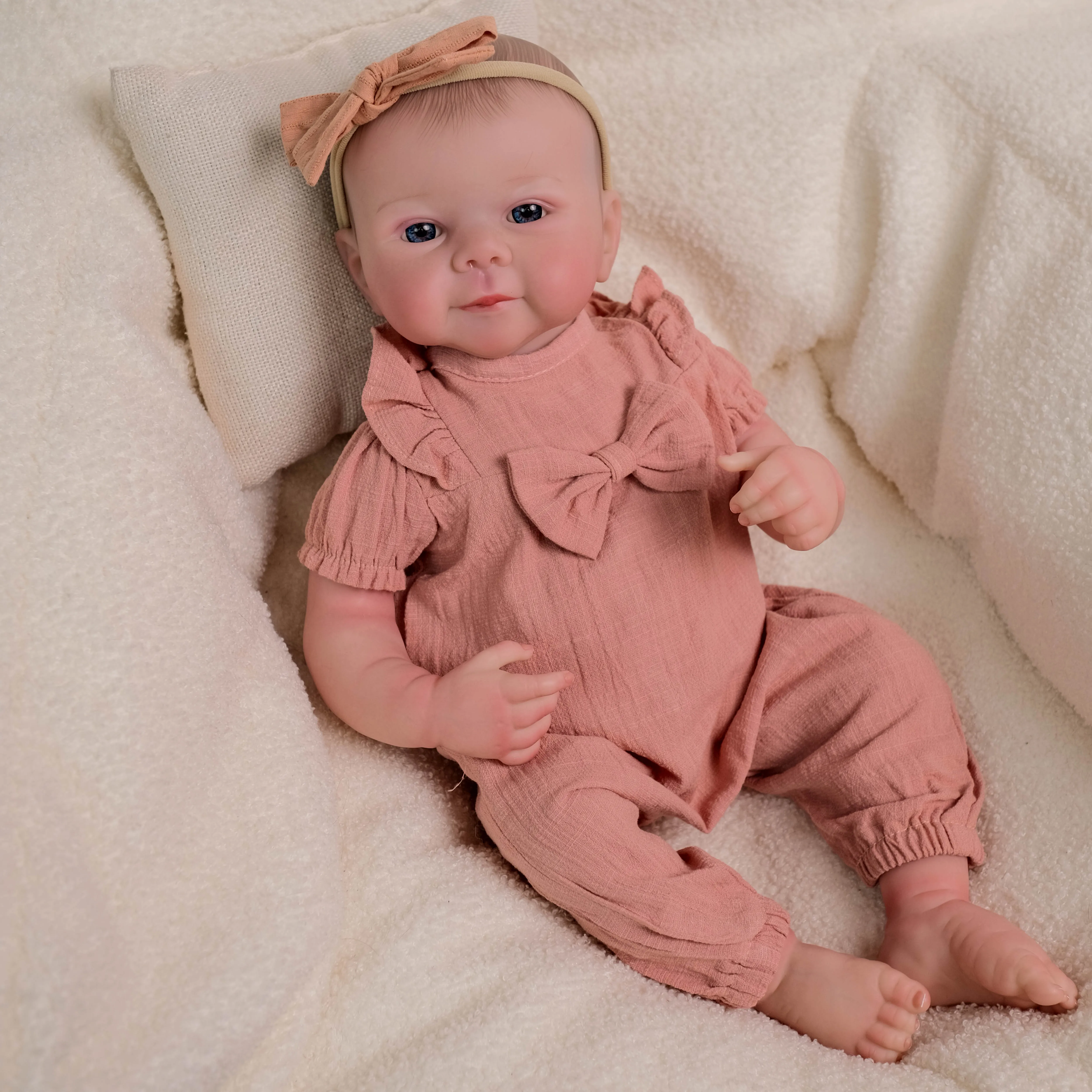 NPK 19 inch Julietta Full Body Reborn Levensechte Babypop met 3D Huid Meerdere Lagen Schilderen met hand tekenen Haar Touch pop