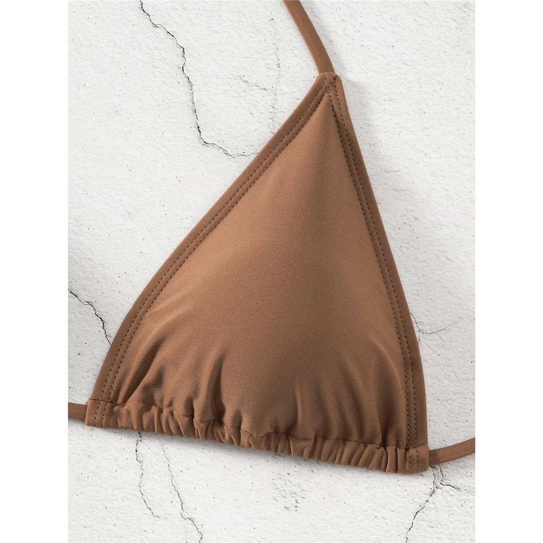 Mit Leopardenmuster-Rock, Neckholder-Bikini, Damen-Badeanzug, dreiteiliges Bikini-Set, Badebekleidung, Badeanzug, Schwimmanzug V8325 – Detail 5