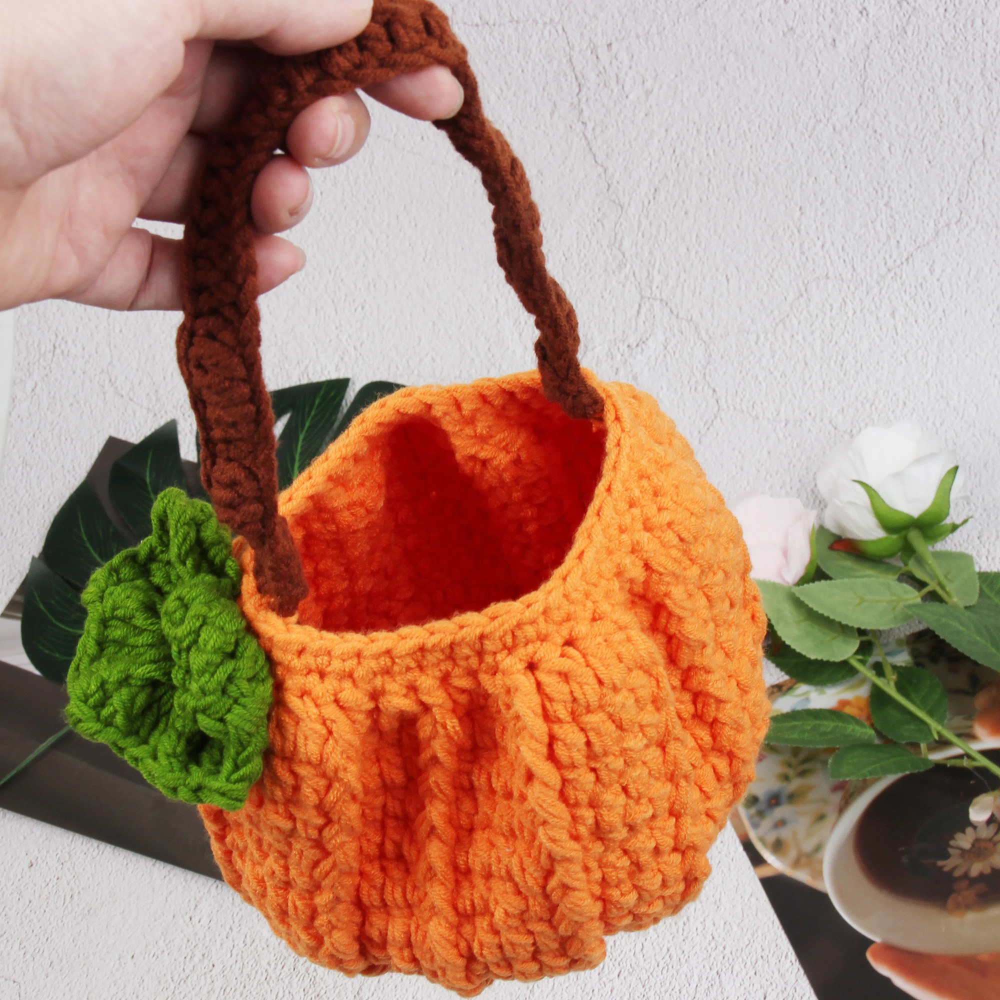 Handmade Knitting Creative Same Model Pumpkin Bag Cute Christmas Weird Holiday Send People Beautiful Gift Goodies