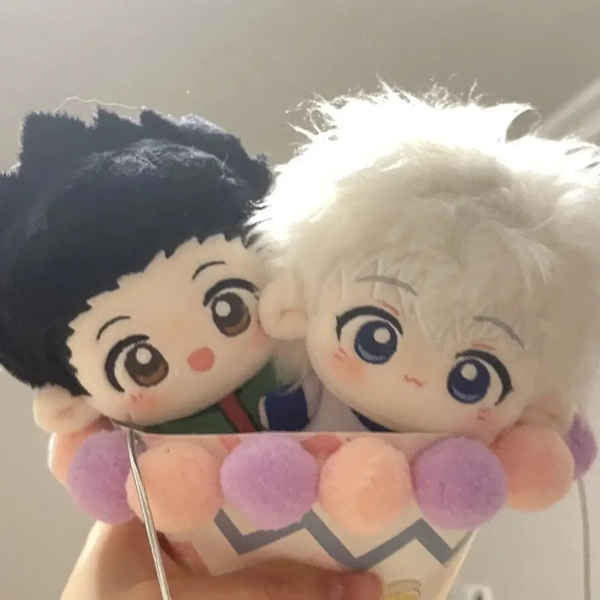 10cm Anime HUNTERxHUNTER Killua GON Q versión muñeco de peluche marioneta de mano cuerpo de estrella de mar juguete Cosplay llavero colgante muñeca regalos de navidad