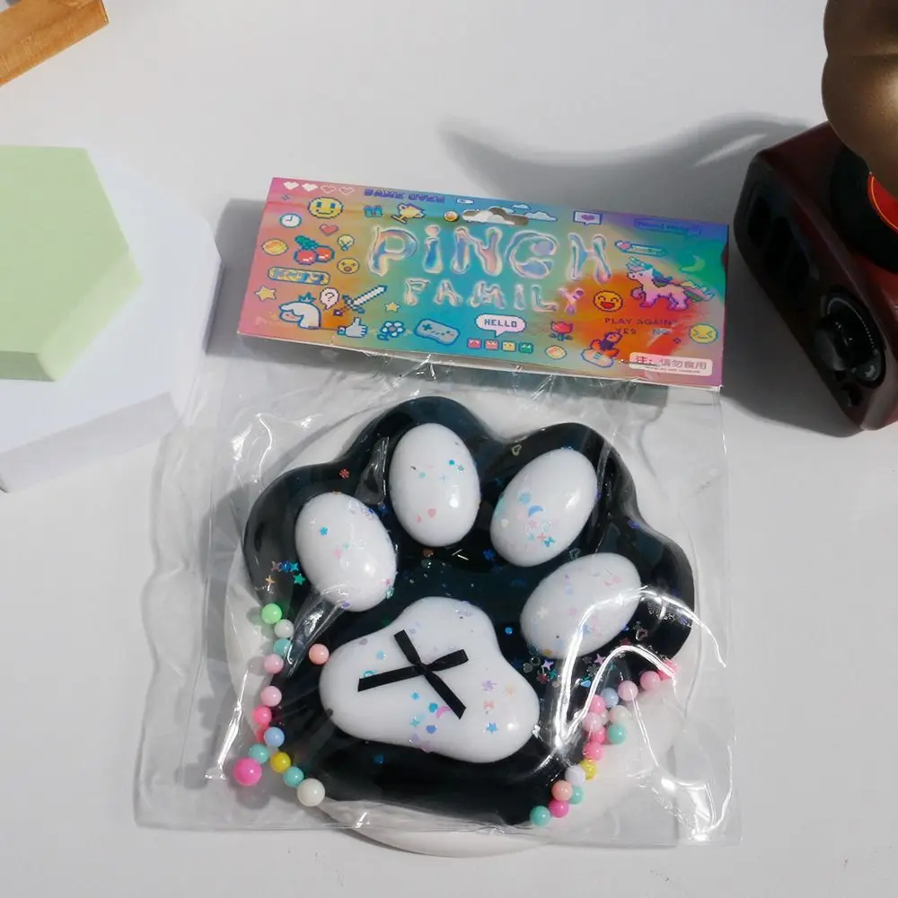 Interesting Super Large Cat Paw Squeeze Toy Kneading Silicone Cartoon Fidget Toy Colorful 3D Cat Paw Pinch Toy Practical Jokes