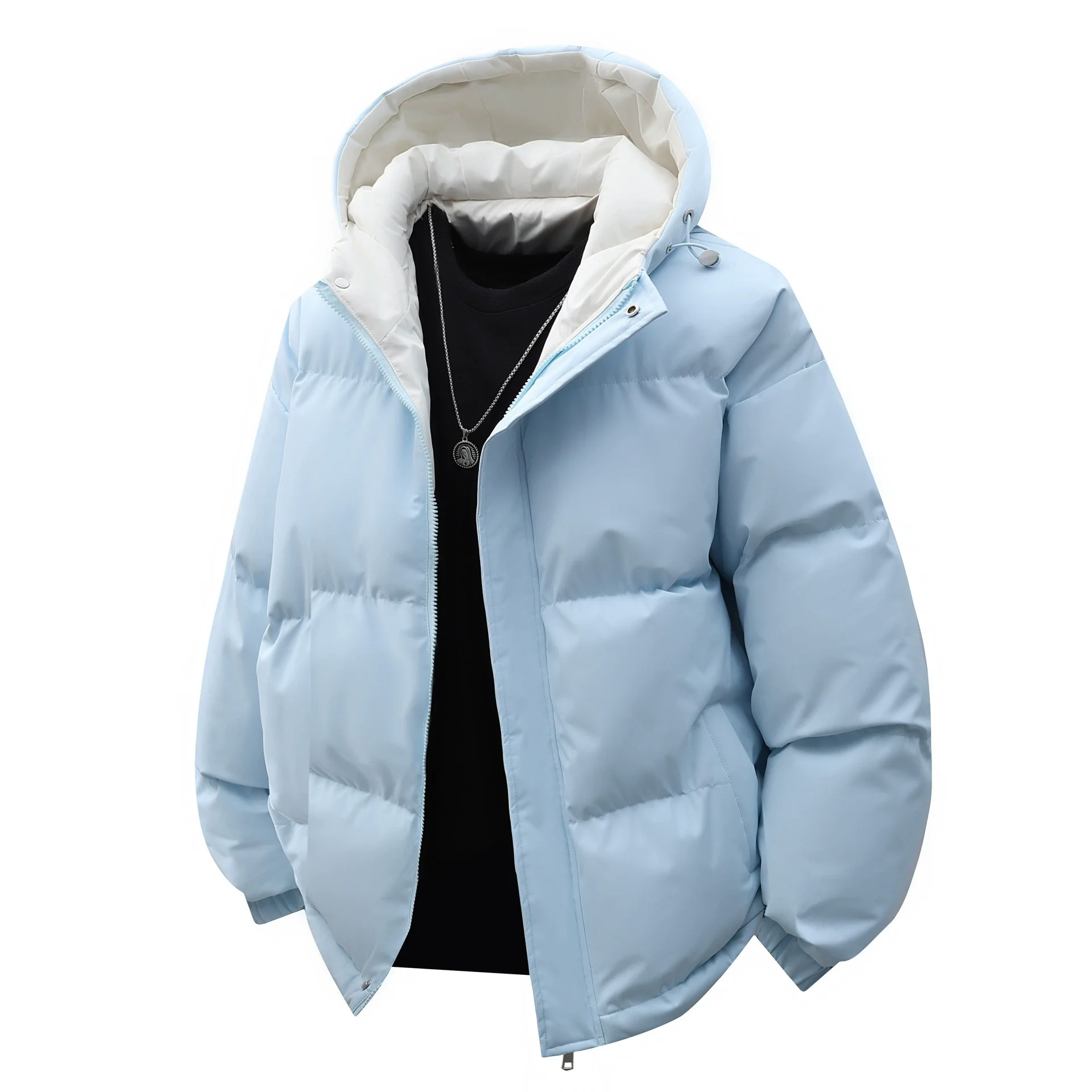 Autumn Winter Hooded Parkas Men Solid Warm Sports Waterproof Coat Male Fashion Casual Parka Outwear Couple Loose Hooded Jackets