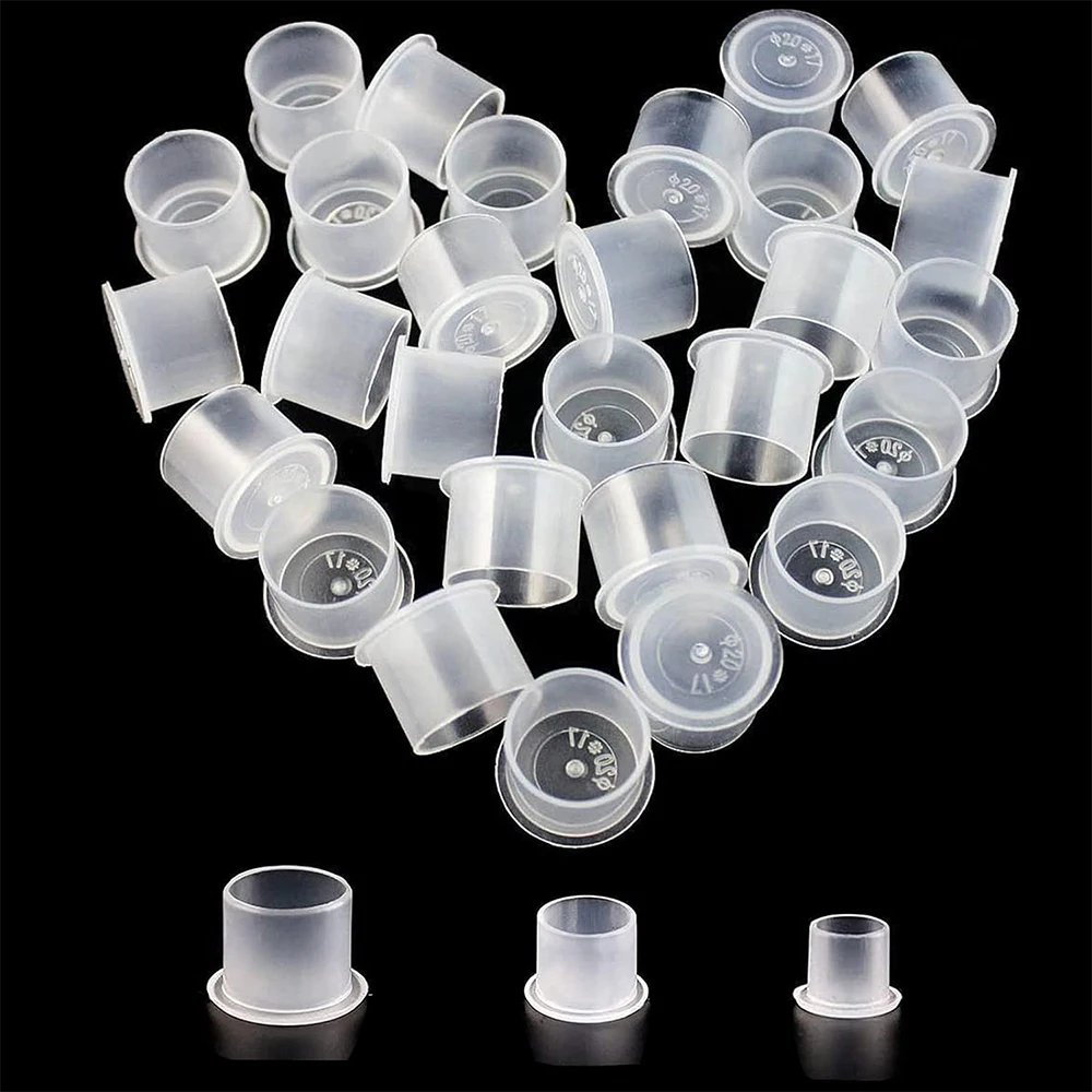 

1000Pcs Tattoo Ink Cup Universal Mixing Pigment Bottle Cap Eyelash Glue Container Tattoo Accessories Embroidery Supplies