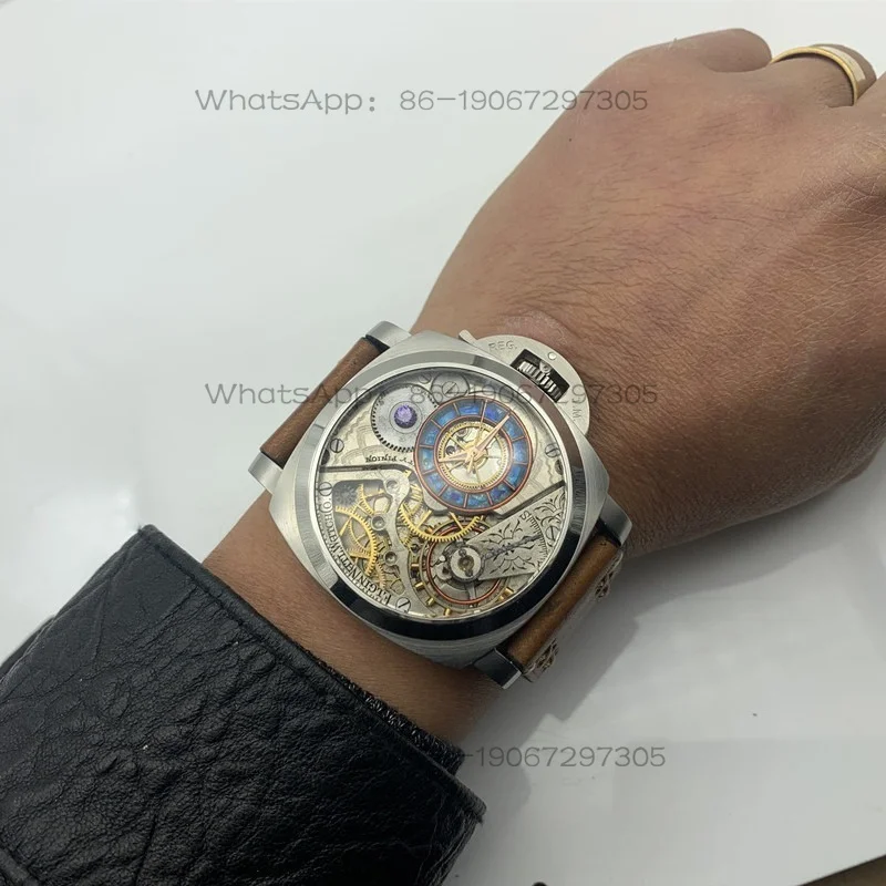 Handmade Retro Mechanical Watch Large Size Hollow Automatic Waterproof Personalized Watch