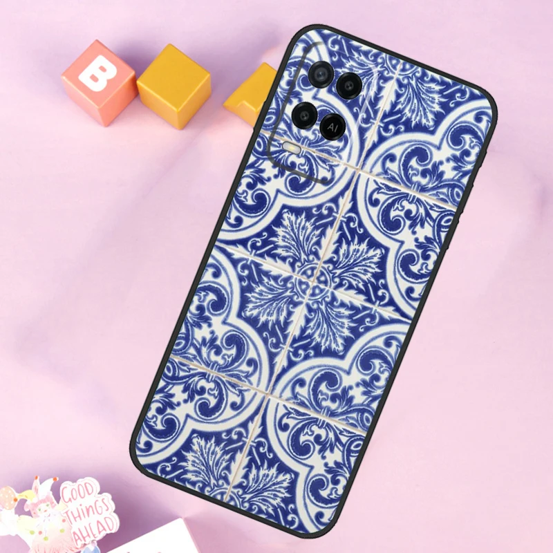 Portuguese Tiles For OPPO A78 A98 A58 A5 A9 A53 A17 A57 A77 A16 A76 A96 A54S A74 A94 A15 A52 A72 A93 Case