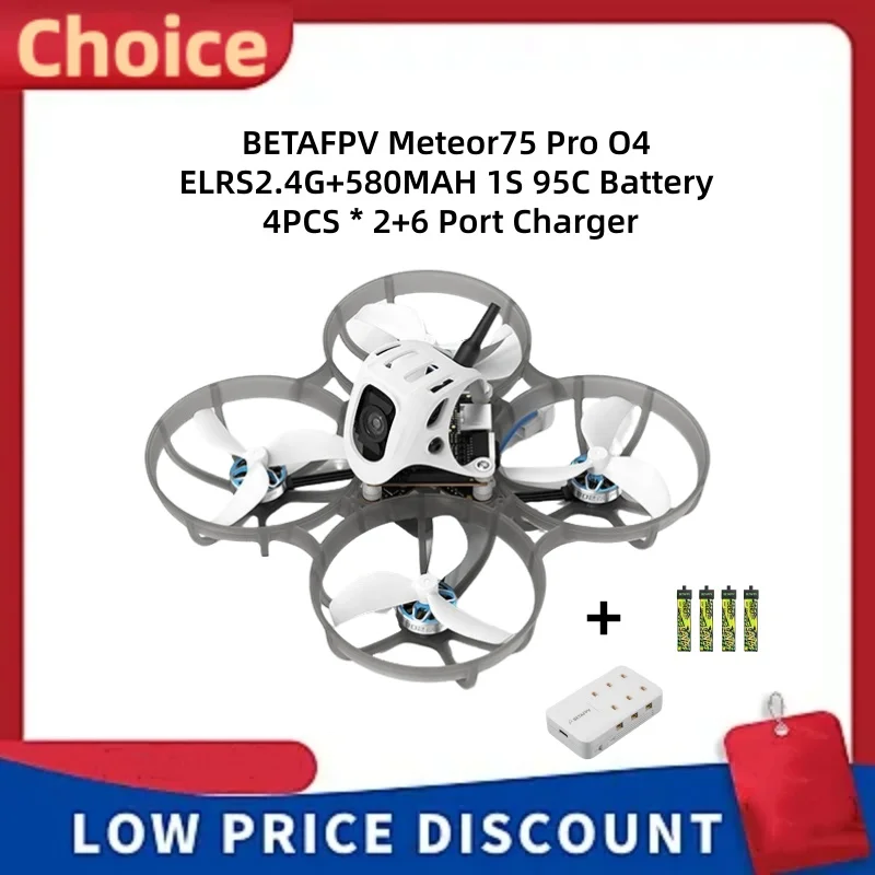 BETAFPV Meteor75 Pro O4 ELRS 2.4G+580MAH 1S 95C Akku+6-Port-Ladegerät FPV-Drohne 4k Professioneller ELRS 2.4G Empfänger Mini-Drohne mit Kamera + Versand aus der EU