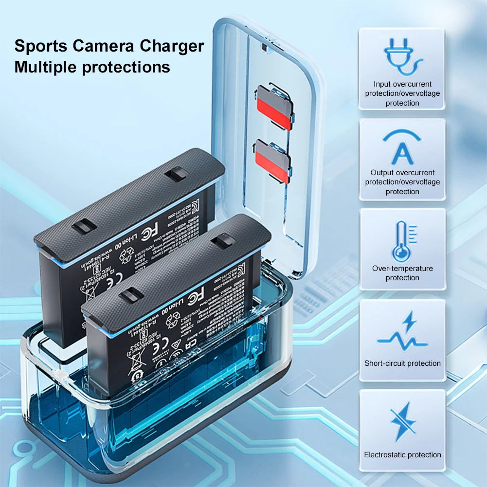 Caja de carga inteligente para Insta360 X5, batería portátil, estuche de carga rápida Dual, pantalla Digital, piezas de batería, accesorios para cámara