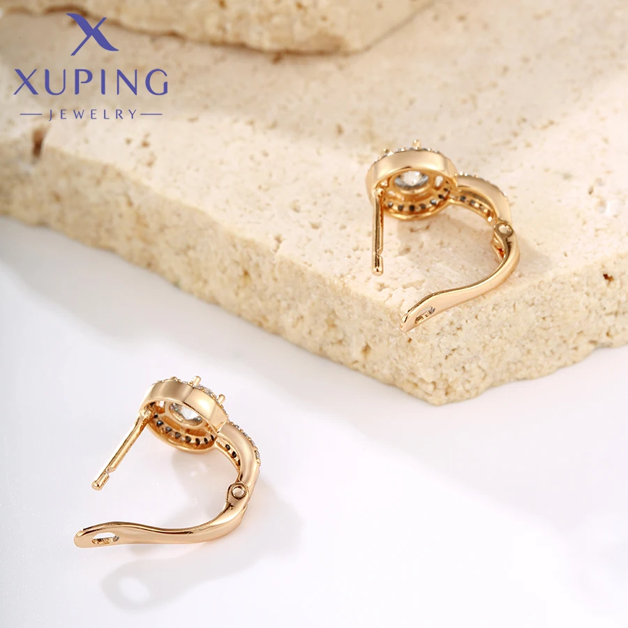 Xuping Jewelry New Arrival Fashion Gold Color Simple Style Earrings for Women Wedding Gifts X000030510