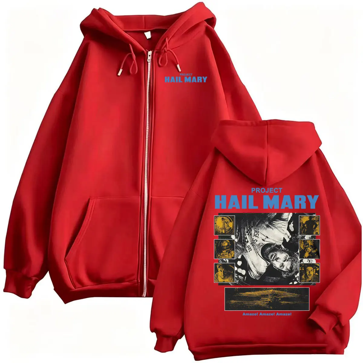 Project Hail Mary Zipper Hoodies Ryan Gosling 2026 Filmklassiker Sweatshirt Jacke Mäntel Herren Damen Harajuku Gothic Zip Up Hoodie – Detail 5