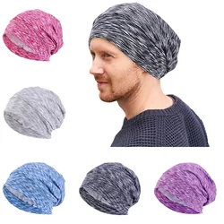 Women Men Sleeping Hat Baggy Beanie Satin Lined Night Unisex Sleep Cap Hair Care Bonnet Hair Loss Nightcap Pullover Hat Headwear