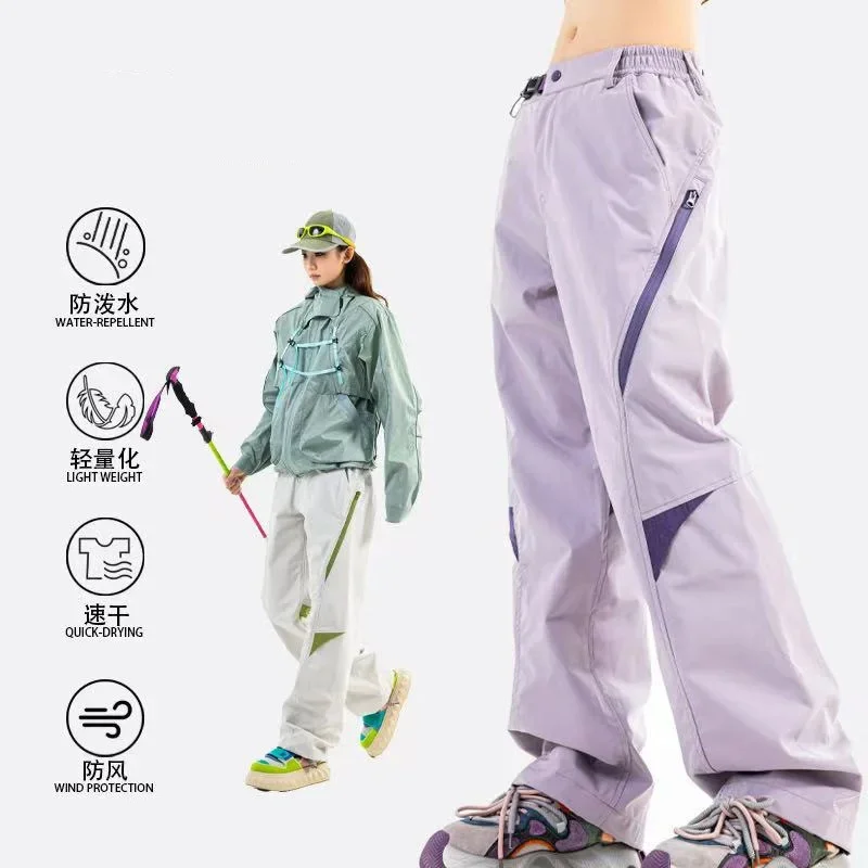 Men's Deconstructed Cargo Pants Wide Leg Loose Fit Drawstring Outdoor Techwear Casual Baggy Trousers Women's Pants