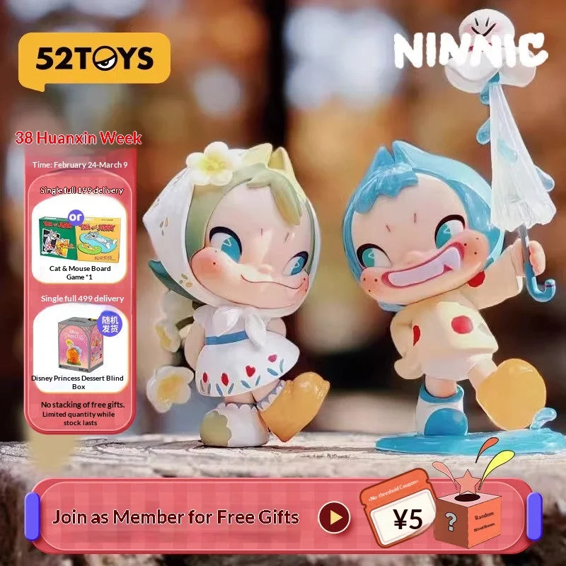 

Коллекционные фигурки 52TOYS Ninnic Ni Good Mood Series в слепых коробках, декор для рабочего стола, милые аниме-куклы, подарок для детей и фанатов