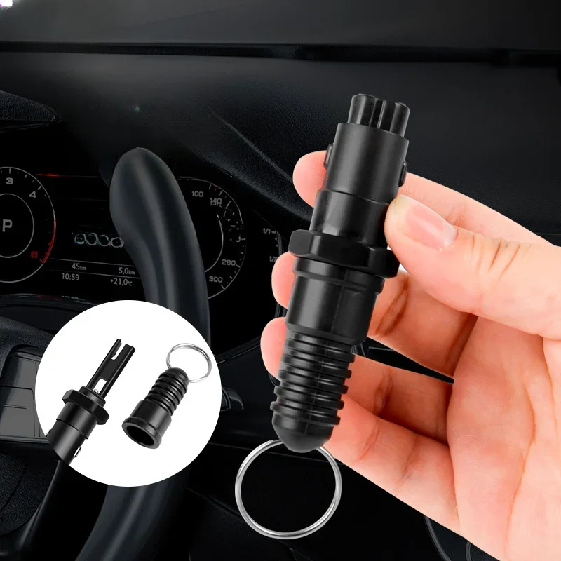 Car Safety Hammer 2-in-1 Mini Striker Window Breaker Emergency Car Safety Tungsten Steel Hammer Head U-shaped Opening Cutter