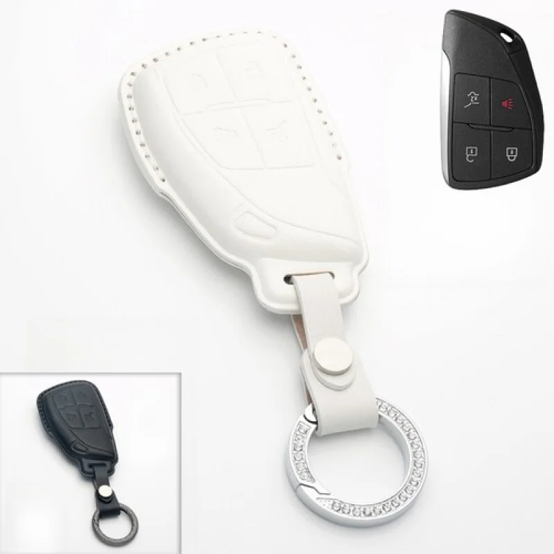 

A+ Genuine Leather Car Key Case Cover Bag For Chevy GMC Silverad For Buick Envision