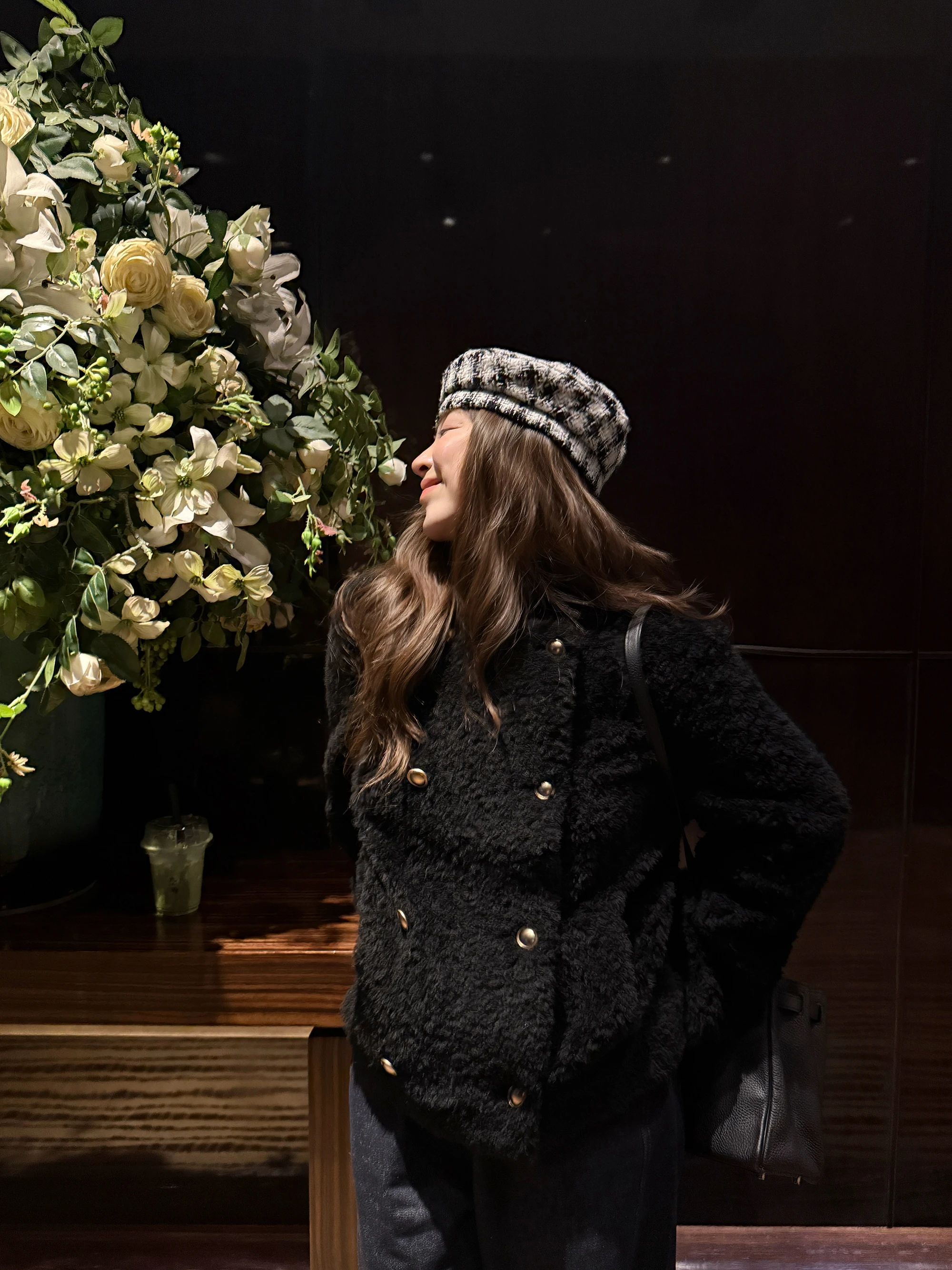 

Женское двубортное пальто из корейского меха ягненка, утепленное, с длинными рукавами и круглым вырезом, верхняя одежда