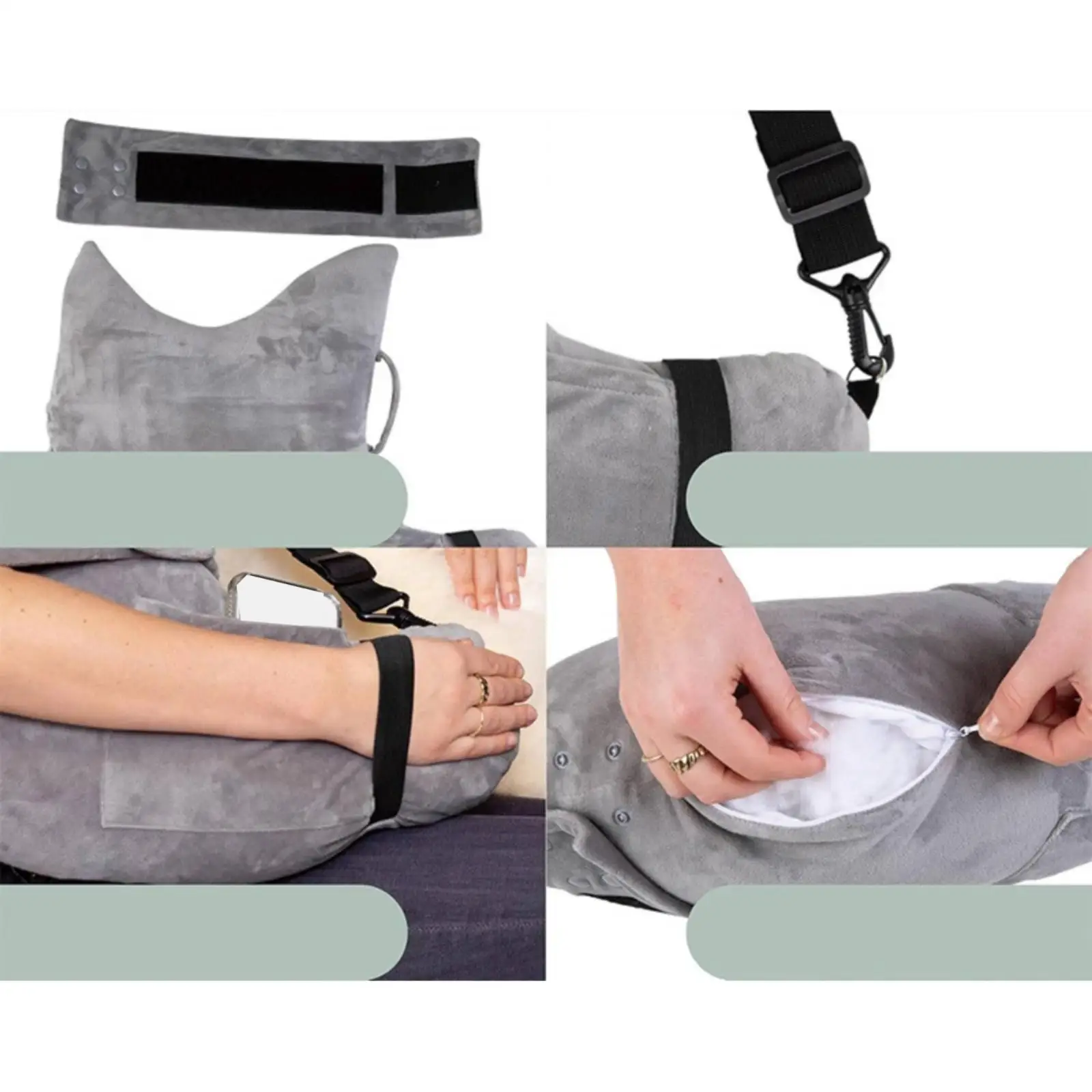 Ergonomic Adjustable Sleep Pillow with Straps Shoulder Relief Pillow Body Support Cushion for Side Sleepers Home Use view 3