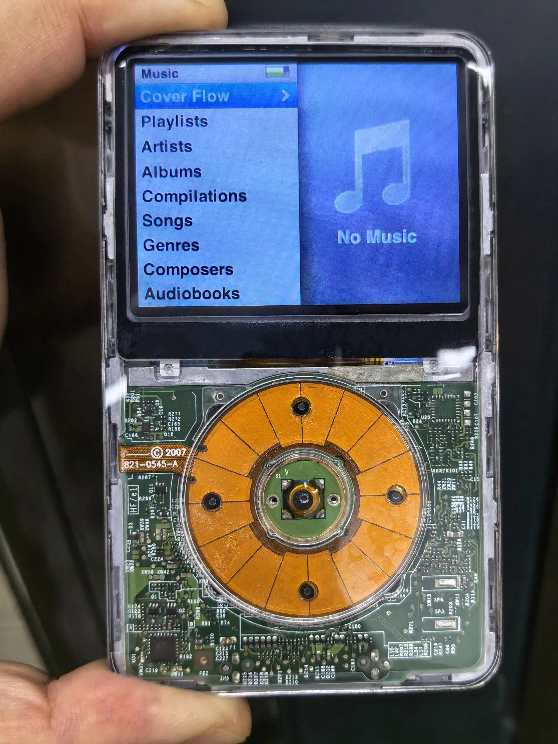 Przezroczysta obudowa przednia z klawiszem Clickwheel i zestawem przycisków Flex do iPod Classic 6. i 7. generacji 80GB 120GB 160GB — 2