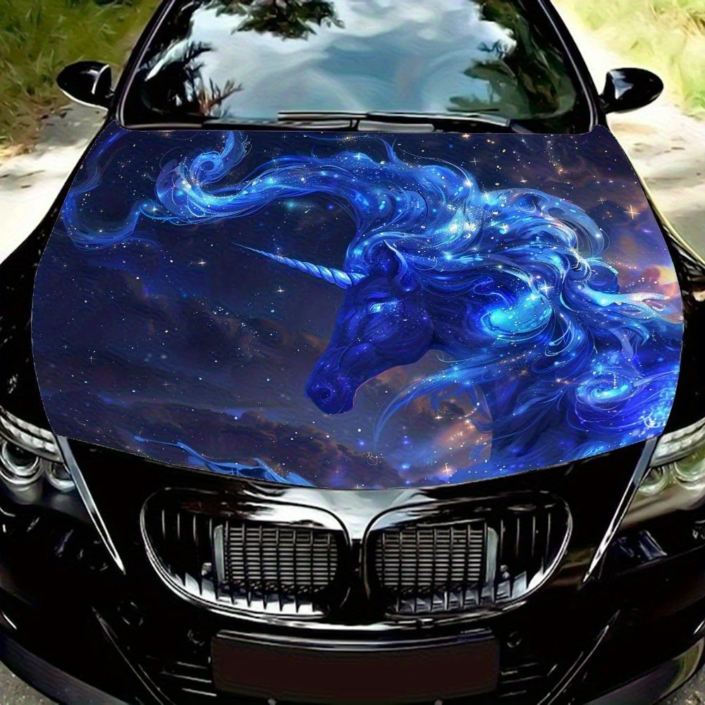 

Mysterious Starry Sky Unicorn Car Hood Sticker - Durable Polyvinyl Chloride (PVC), Car Hood Film, Sedan/SUV Hood Decals, Easy To