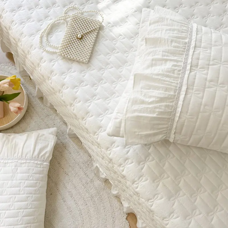 Solid Color Pillowcase Lace Style Pillowslip 2pcs Rectangle Pillow Cover Skin-friendly Pillowsham 48x74cm funda almohada