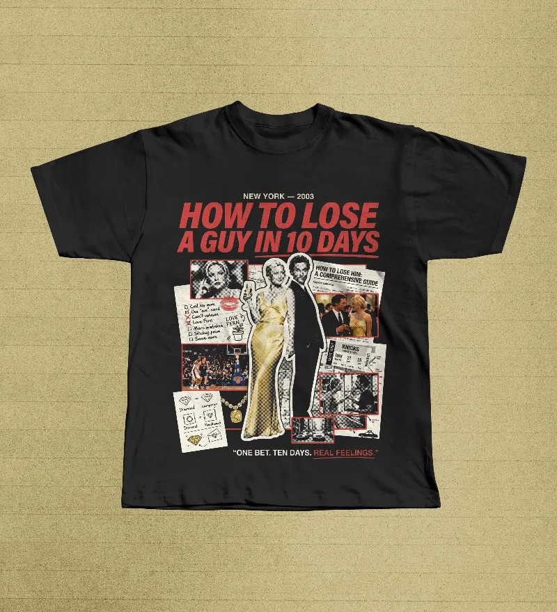 Autumn New Base Shirt How To Lose A Guy in 10 Days Movie Tee, Vintage 2003 Rom Com Shirt Unisex Cotton T-shirt