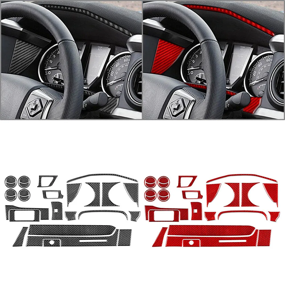 30Pcs Car Interior Dashboard Decoration Kit Cover Trim Accessories For Toyota Tacoma 2016 2017 2018 2019 2020 2021 2022 LHD