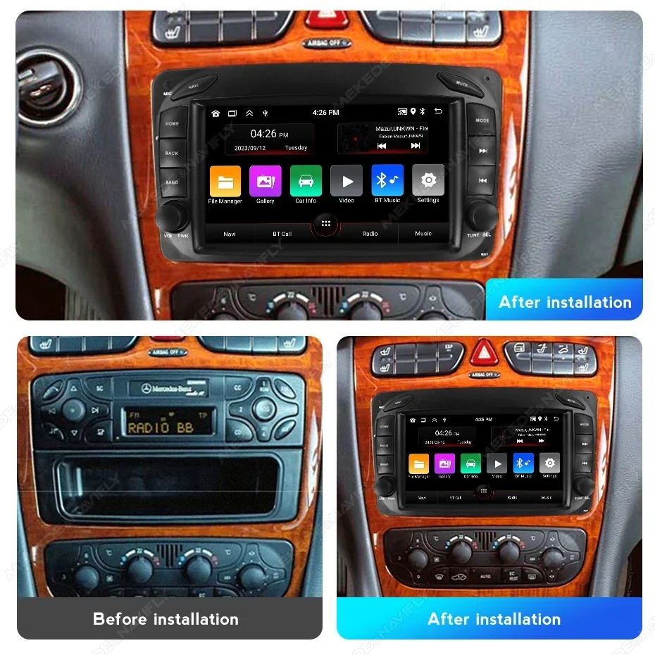 Android 7\'\' Car Radio for Mercedes Benz CLK W209 C209 W168 W203 W463 Vito Viano 1998-2006 Carplay Auto GPS RDS Multimedia Player