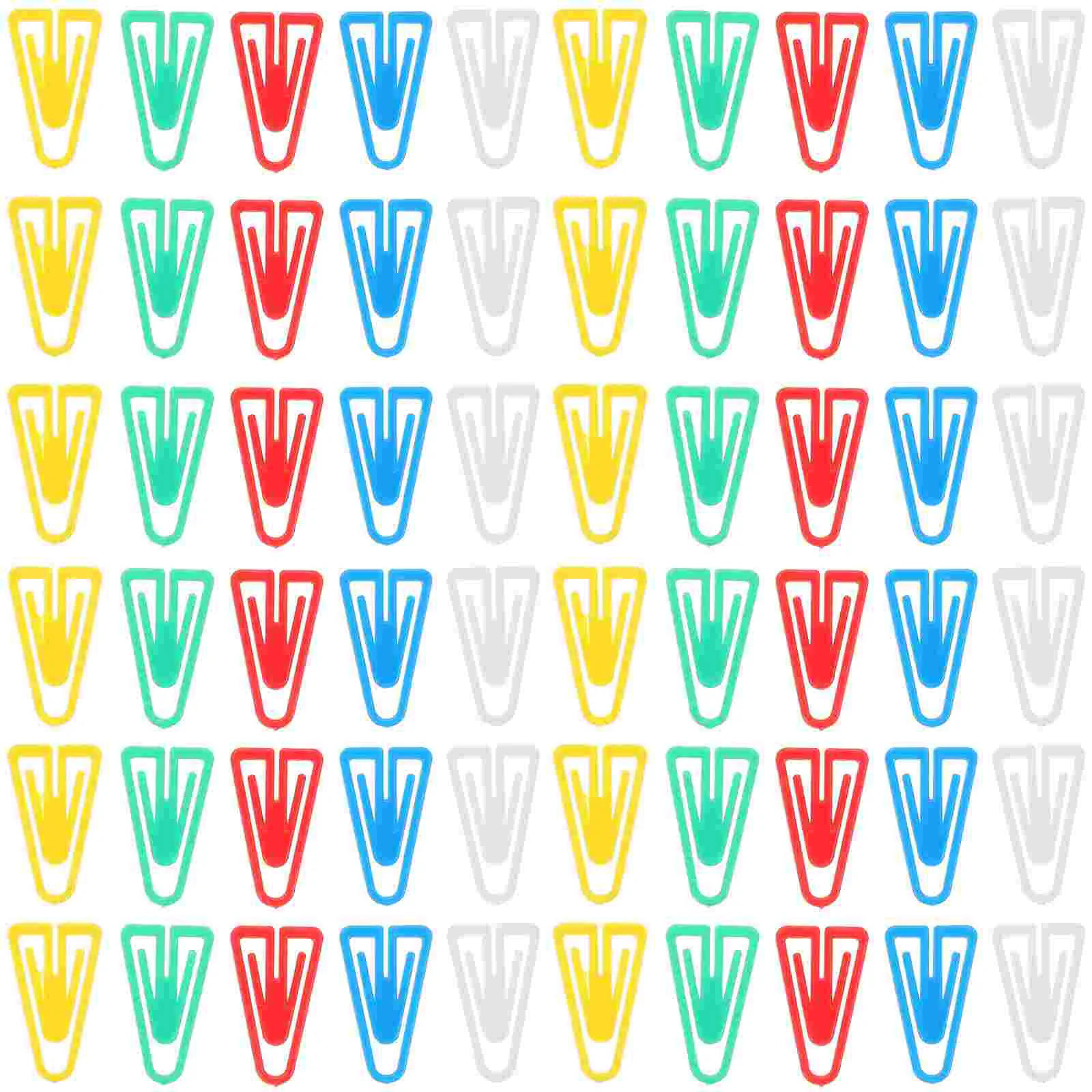 100 Pcs Triangular Paper Clip Office Accessories Paperclips Colored Small Practical Decorative Multi-use Plastic Document