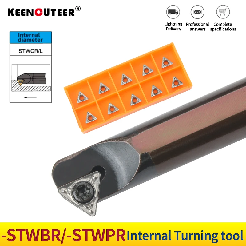 1pc S06H-STWBR06 S08K-STWPR09 S12M-STWPR1103 Internal Turning Tool Holder TBGT Carbide Inserts Lathe Bar CNC Cutting Tools Set